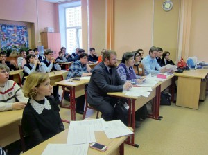 Ученики и преподаватели лицея №1580 в Нагорном районе 