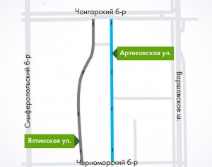 Схема изменений на Артековской улице